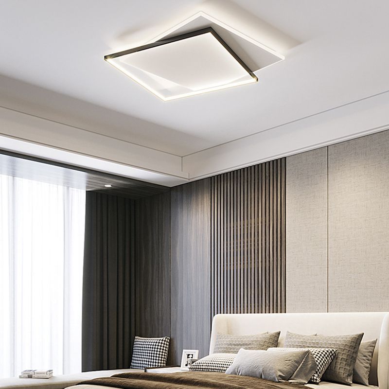 Modern Quinn Duo-Square ceiling light in bedroom setting