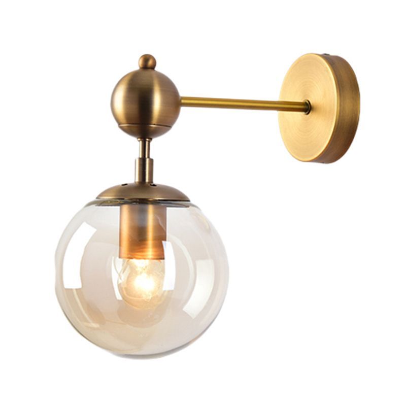 Gold Valentina Globe Wall Lamp, glass shade