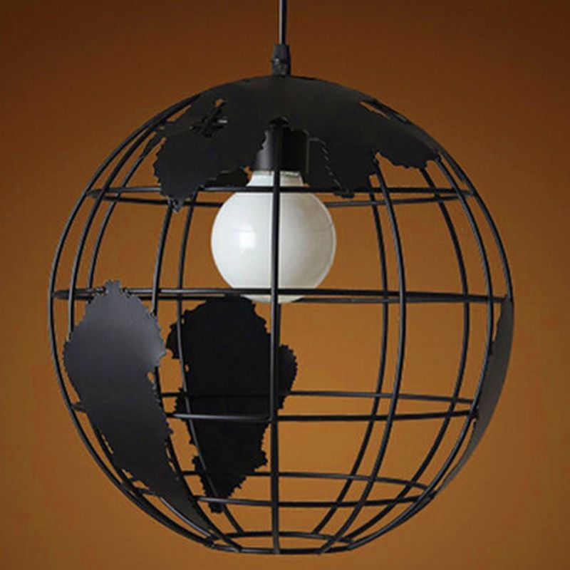 Black globe pendant light. Alessio artistic lighting.