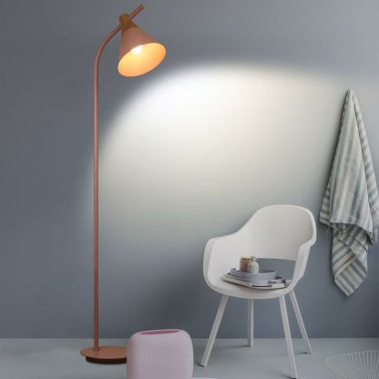 Morandi floor lamp in pink metal, bedroom lighting
