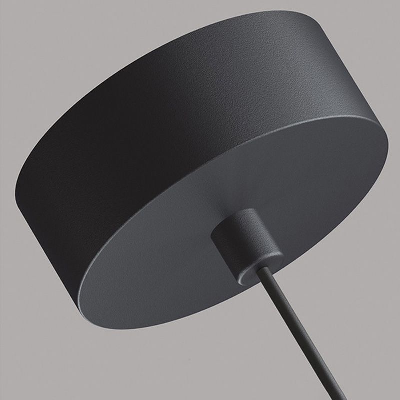 Close-up of Sanna minimalist black pendant light canopy