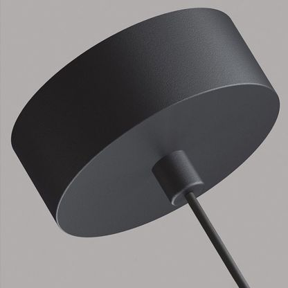 Close-up of Sanna minimalist black pendant light canopy