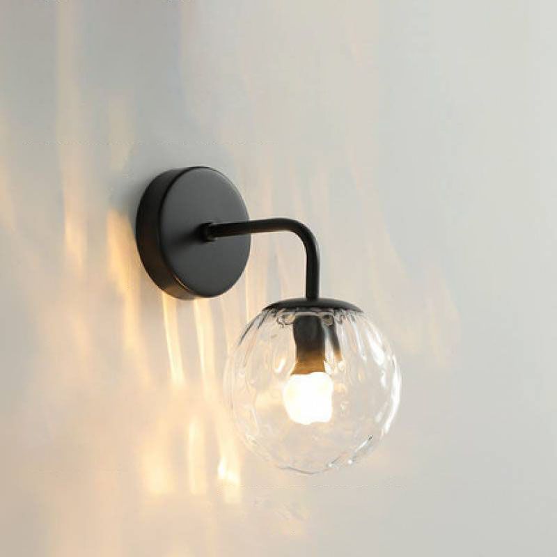 Valentina Wall Lamp - Contemporary black wall sconce with glass shade