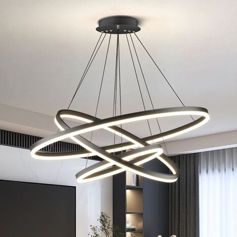 Las Sola Arisha Pendant Light. Modern 3-Ring LED Lighting.