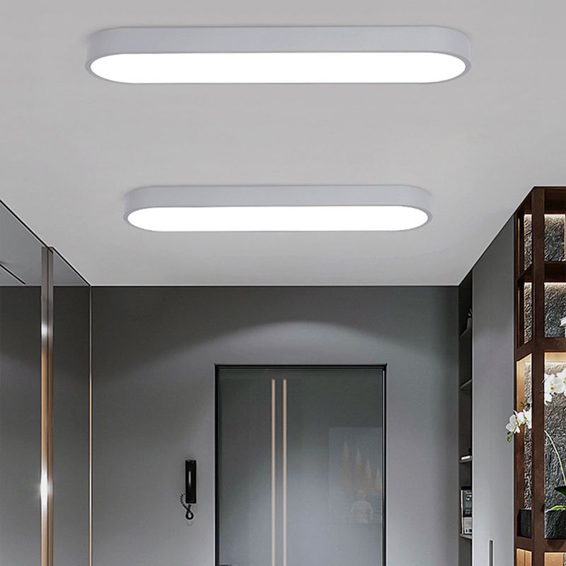 Oval LED ceiling lights in hallway, Quinn flush mount lights