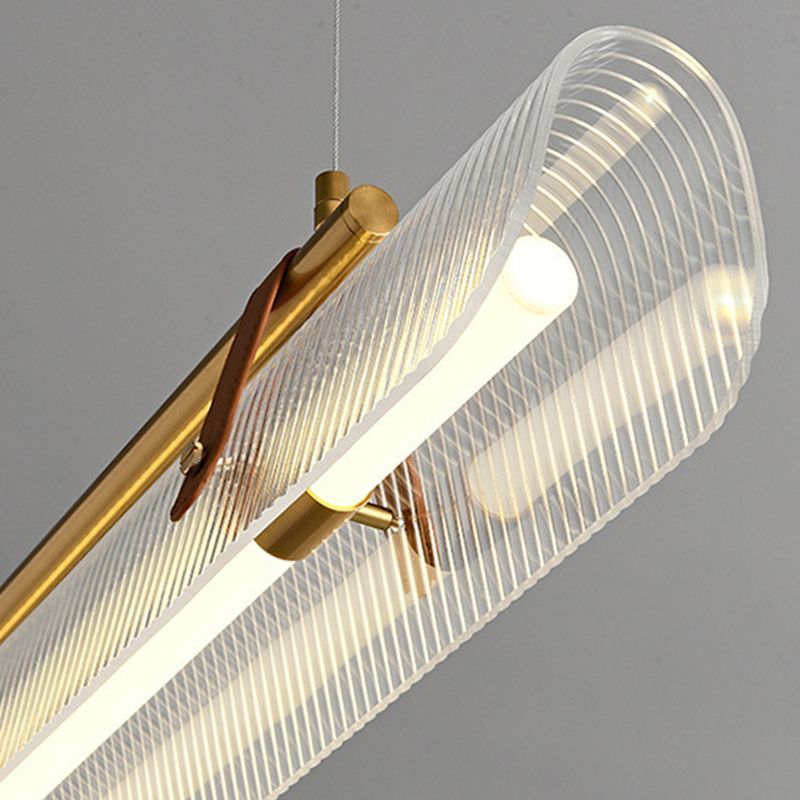 Edge Pendant Light close up, modern acrylic and metal design