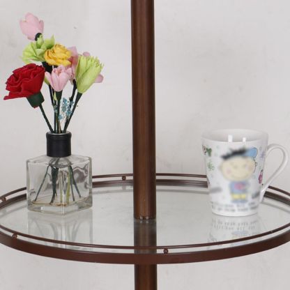 Eryn Khaki Floor Lamp Tray with Flowers and Mug