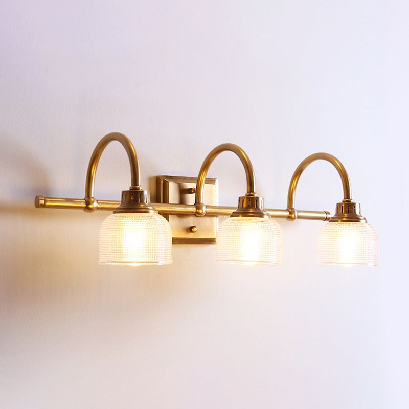 Lottie Prismatic Vanity Lamp, brass and glass fixture, wall lighting