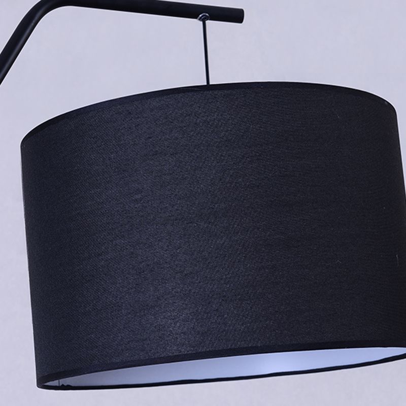 Eryn black floor lamp: fabric shade detail.