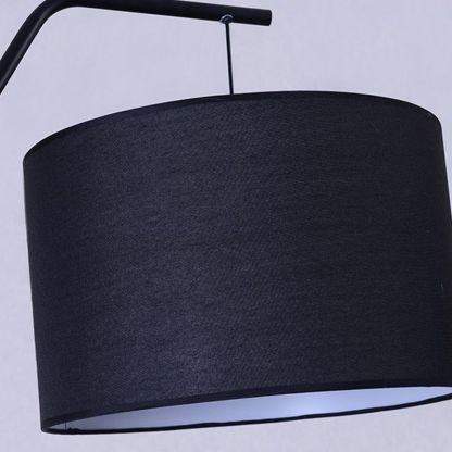 Eryn black floor lamp: fabric shade detail.