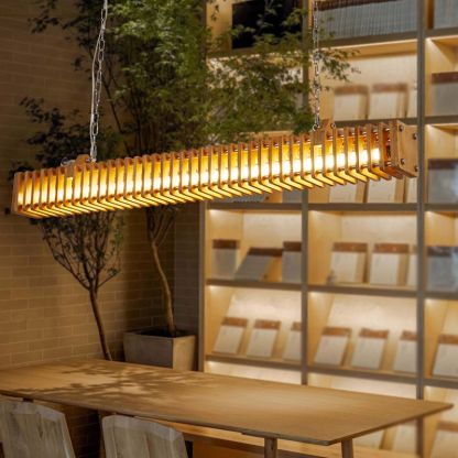 Wood and Metal LED Pendant Light for dining room lighting