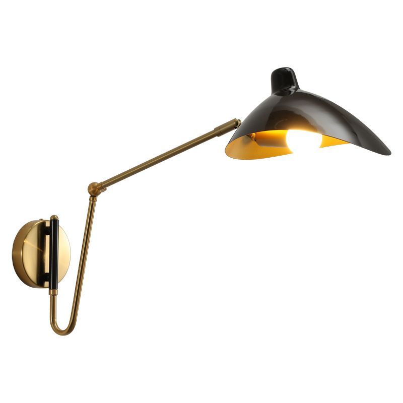 Brady Black Industrial Swing Arm Wall Lamp