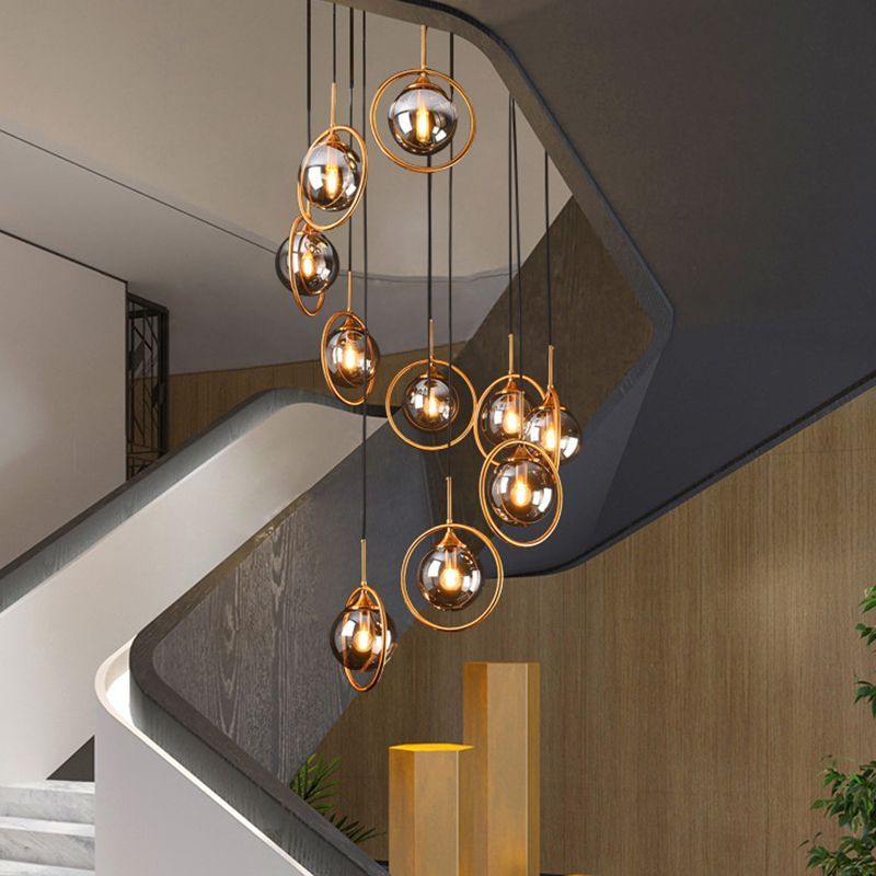 Hailie Chandelier Spiral Staircase Lighting