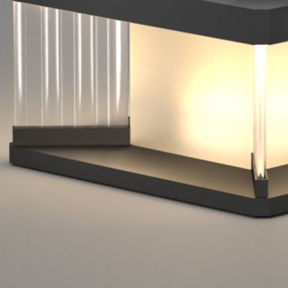 Riley LED outdoor metal wall lamp, rectangular design.