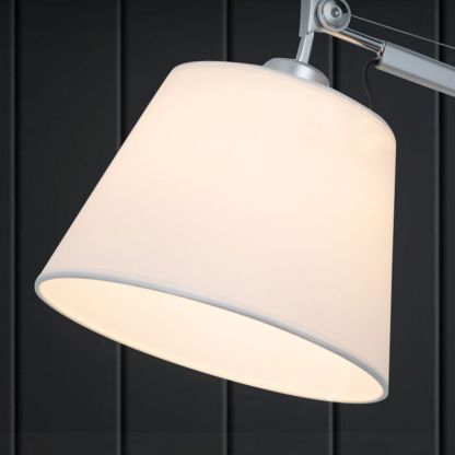 Brady Wall Lamp: Modern Fabric Shade, Adjustable Arm