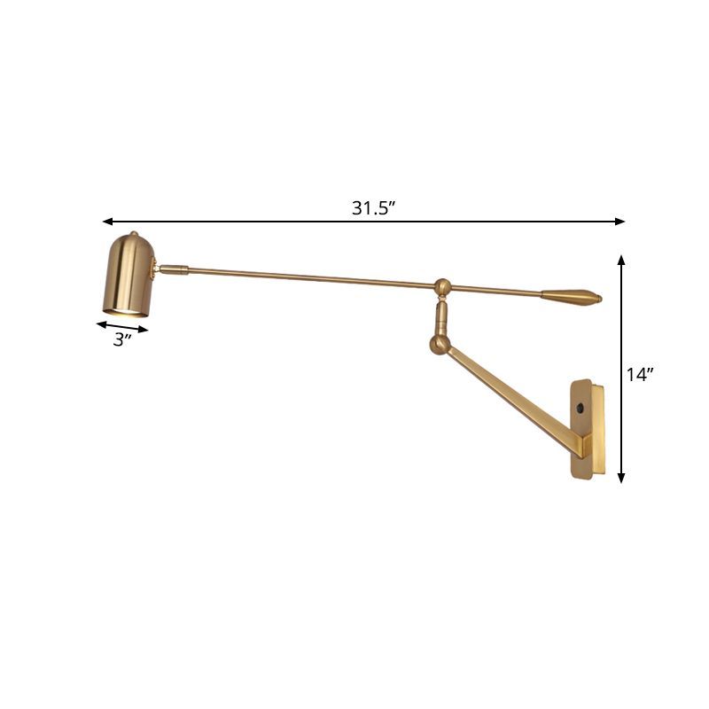 Freja Wall Lamp Dimensions: Adjustable metal bedroom lighting size