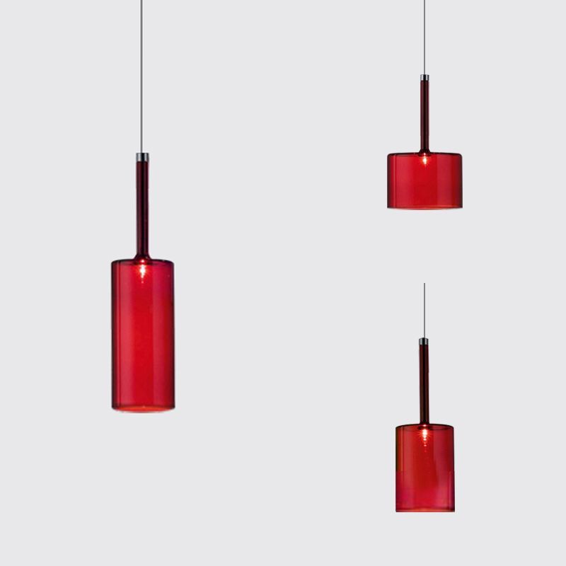 Red glass pendant lights Hailie, Lassola lighting