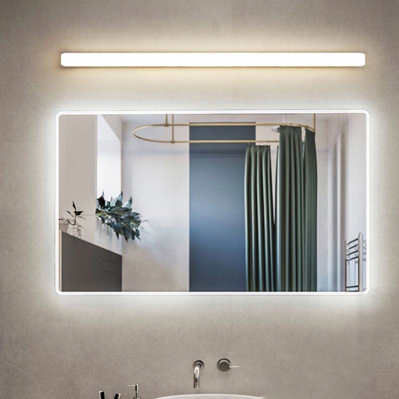 Modern bathroom mirror with integrated LED lighting