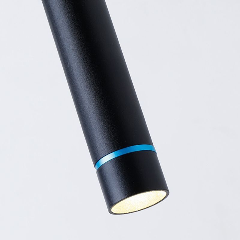 Close up of black Edge cylinder pendant light