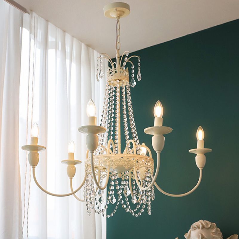 Candle Style Crystal Pendant Light for Bedroom