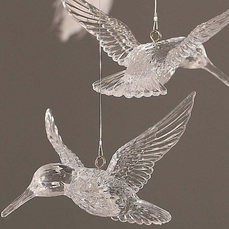 Crystal hummingbird ornaments for O'Moore chandelier