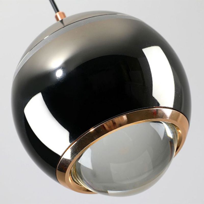 Valentina modern pendant light, black and gold detail