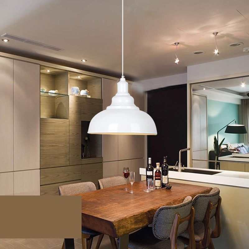 White Cooley Pendant Light over dining table