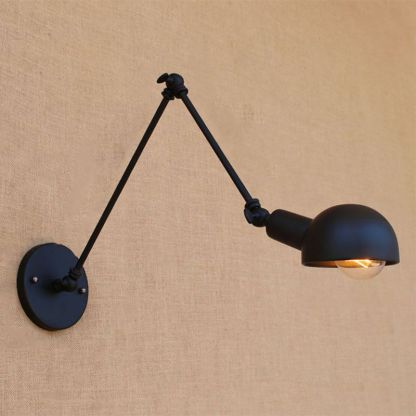 Brady Black Metal Adjustable Wall Lamp