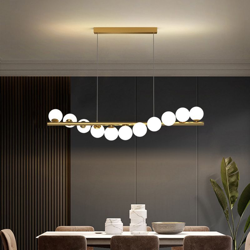 Valentina Nordic Linear LED Gold Pendant Light, dining room lighting
