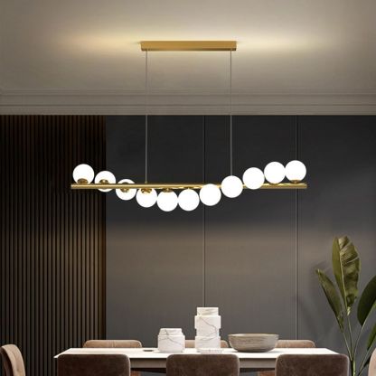 Valentina Nordic Linear LED Gold Pendant Light, dining room lighting