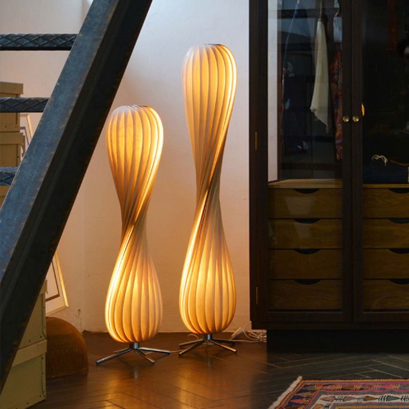 Modern Art Deco floor lamps in a room setting