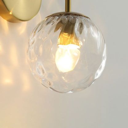 Valentina Vanity LED Wall Lamp - Textured glass shade detail