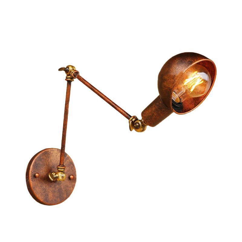 Vintage brass adjustable wall lamp for bedroom lighting