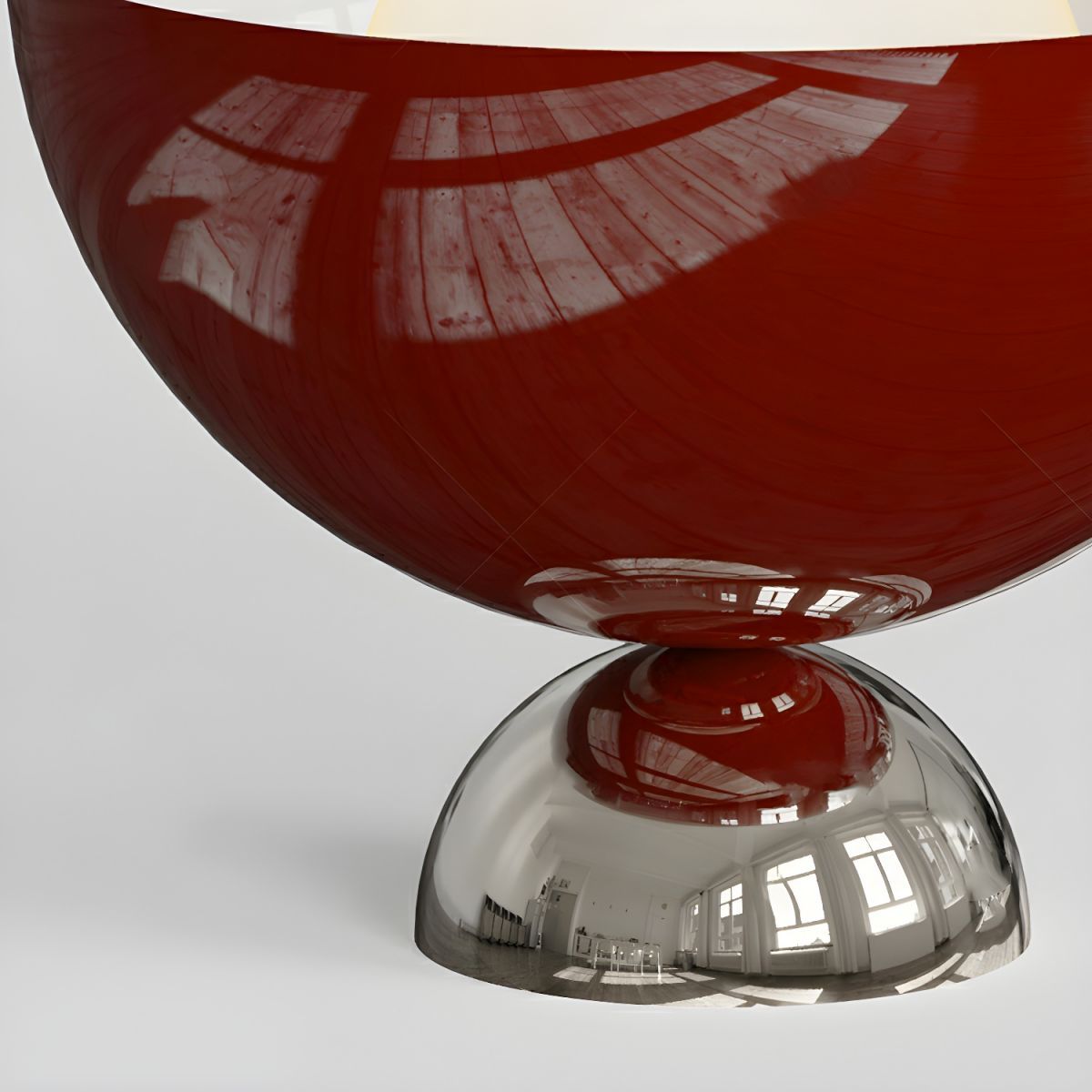 Valentina Red Dome Ceiling Light, reflective design