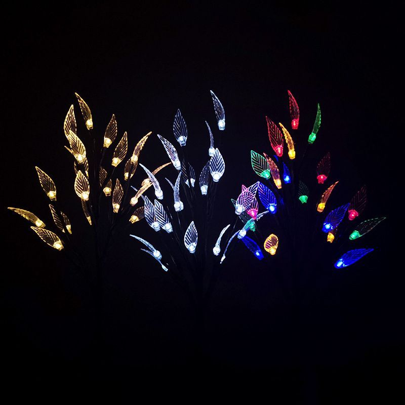 Pena Modern Acrylic Branch Solar Bollard Light, Colorful illuminated branch