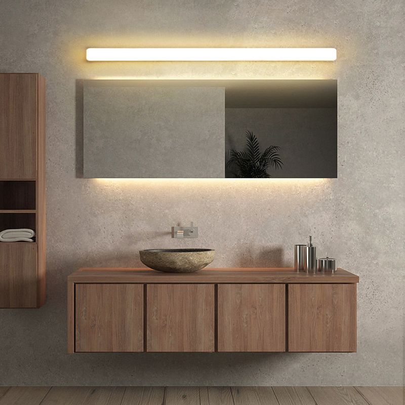 Modern bathroom vanity with LED wall lamp