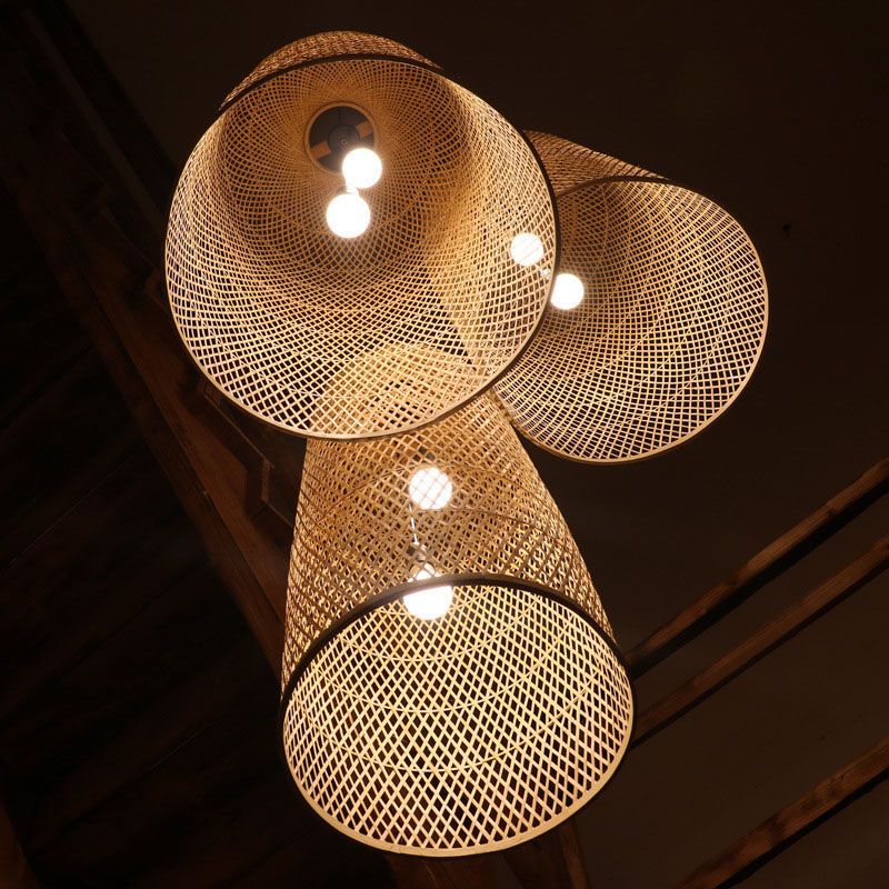 Ritta Handmade Bamboo Pendant Light, Low Angle Shot
