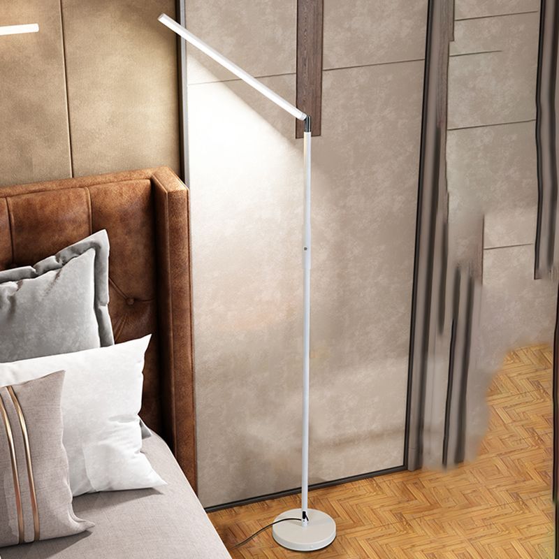 White Edge Minimalist Floor Lamp in Bedroom