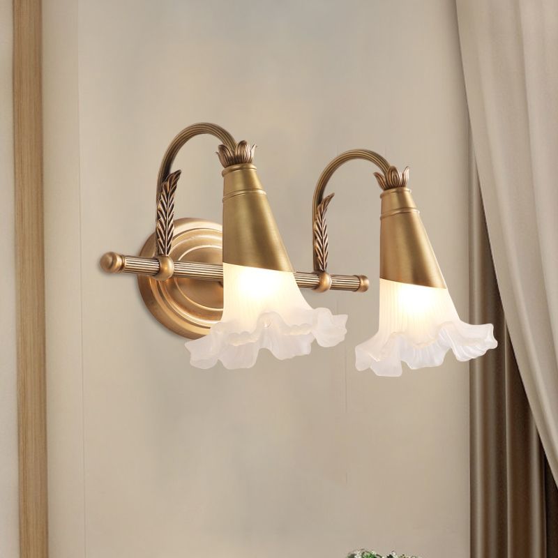 Félicie Nordic Wall Lamp - Gold flower glass light