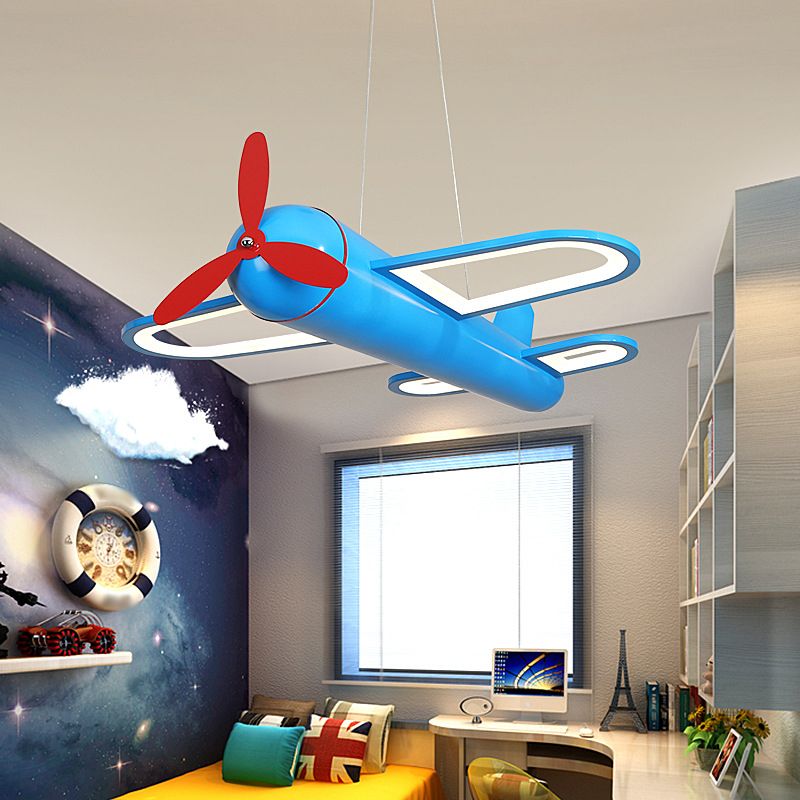 Blue Minori Airplane Pendant Light in Children's Room