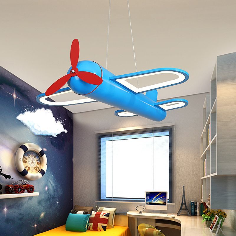 Blue Minori Airplane Pendant Light in Children's Room