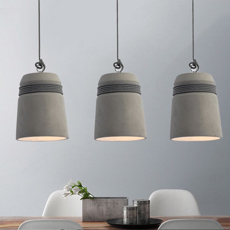 Three Zaid industrial pendant lights hanging