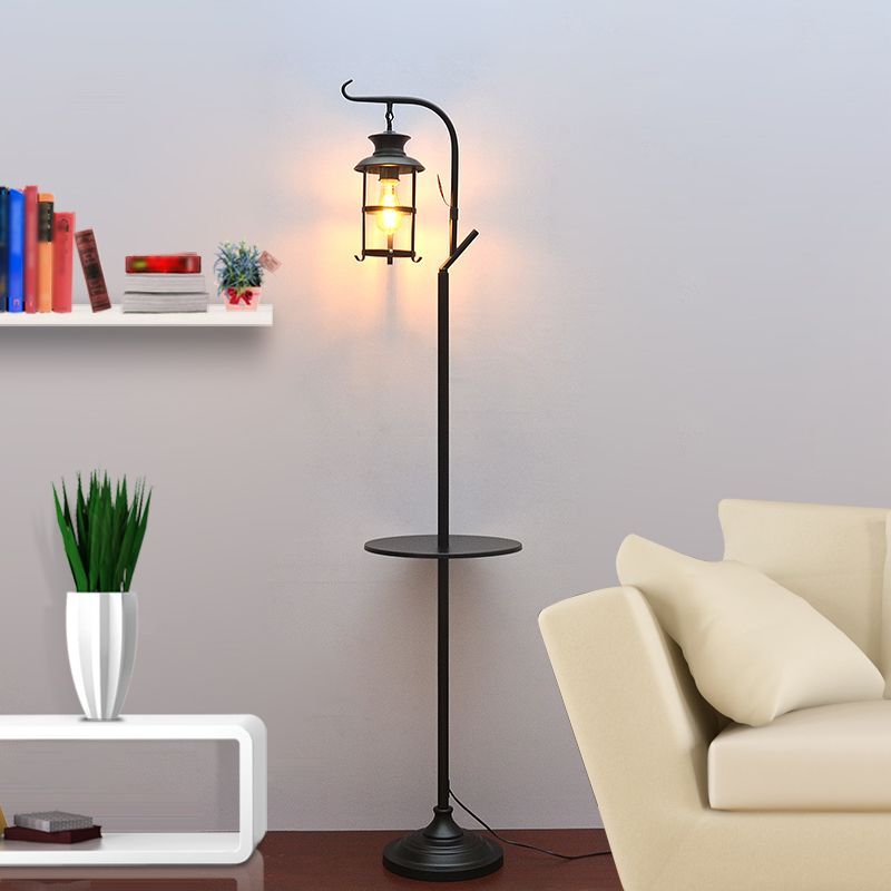 Retro Lantern Floor Lamp: Alessio Metal & Glass Design