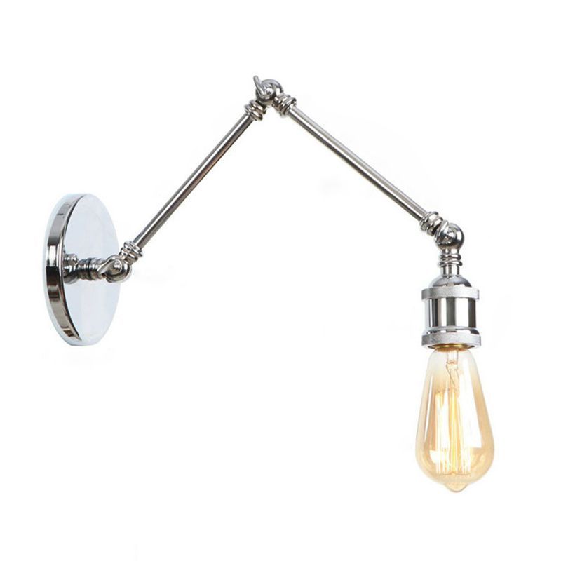 Silver Brady Wall Lamp - Adjustable Metal Arm, Bedroom Lighting