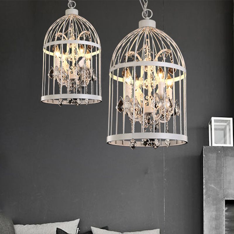 White Cooley Birdcage Pendant Lights, chandelier lighting