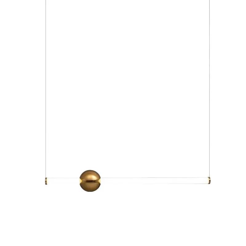 Edge Pendant Light - Gold sphere and linear design