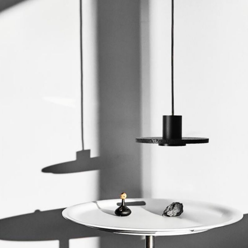 Zaid Black Lava Stone Pendant Light