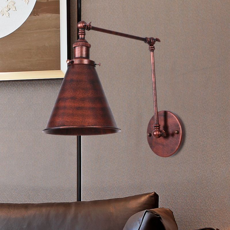Rust Brady Vintage Metal Adjustable Wall Lamp - Las Sola