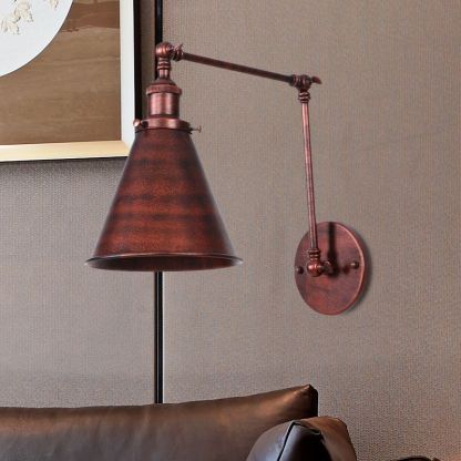 Rust Brady Vintage Metal Adjustable Wall Lamp - Las Sola