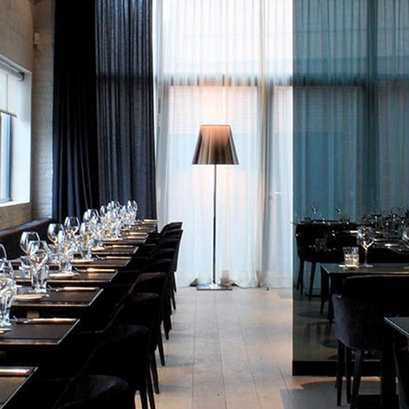 Eryn Dome floor lamp in modern restaurant setting.